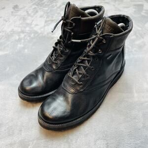 Stonefly Gore-Tex Combat Boots Womens EUR 37 US 6.5 Black Leather Lace Up Hi Top